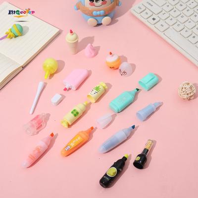 China Wholesale Indelible Marker Pen Novelty 6pcs/set Mini School Stationery Supplies Highlighter Bar For Children's Gift for sale