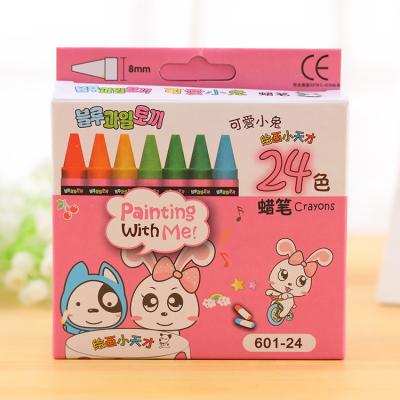 China Crayon Set Baby Crayon Art Drawing 24Color Packing Wax Crayon Customized Color And Logo for sale