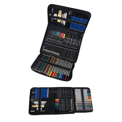 China 71Piece Art Supplies Color Drawing Pencils Sketch Set Charcoal Pencils Artist Drawing Pencils Set 29.5*21.5*4cm for sale