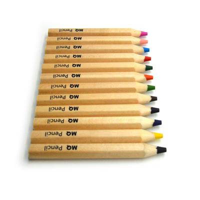 China Soft Wooden Short 3.5inch Colored Pencils Bulk Colored Pencil 3.5cm White Wordless Colored Pencils for sale