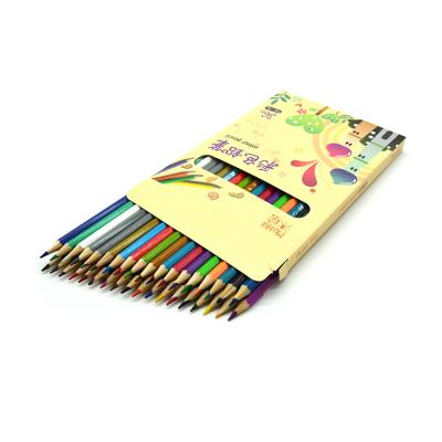 China Factory direct sale soft wooden 7 inch color pencil 36pcs set with color box package for sale