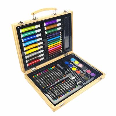 China Professional 68 Pcs Wooden Colored Pencil Set Children's Stationery Set Gift For Kids 29*21.5*4.5cm for sale