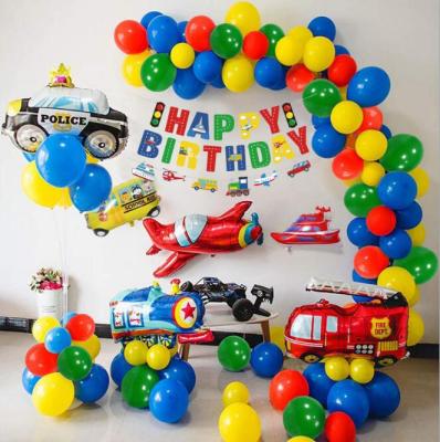 China Party Props Building Party Decorations Boys Happy Birthday Banner Transport Vehicles Party Supplies for sale