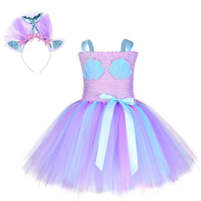 China new Fashion Anti-wrinkle Handmade Dress Kids princess dress girl mermaid costumes for Halloween party for sale