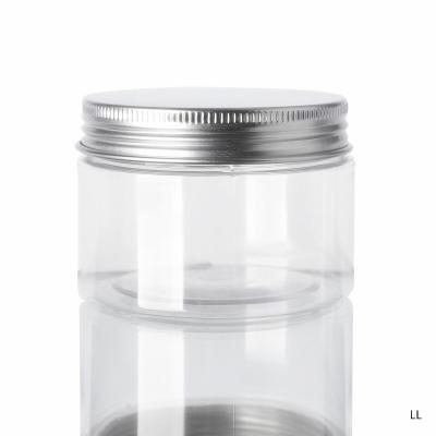 China Custom Clear Pet Plastic Cosmetic Cream Jars 250ml Eco - Friendly With Gold Top for sale