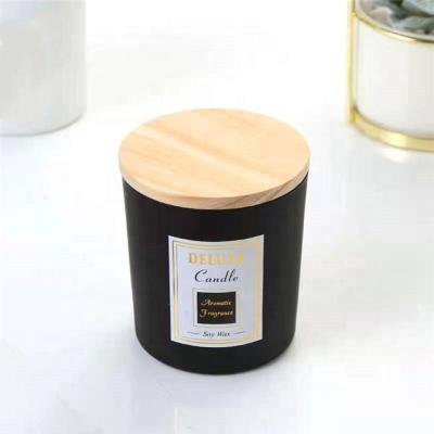 China Gift & Empty Matte Frosted Glass Candle Jars Decorative Craft Black Candle Jar for sale