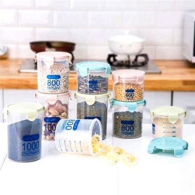 China Plastic Freshness Keeping Kitchen Storage Refrigerator Storage Container Jar With Lid for sale