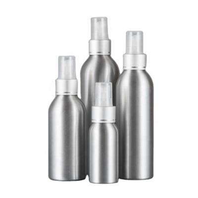 China Empty Cosmetic Silver Metal Spray Bottles With Atomizer Lid 50ml for sale