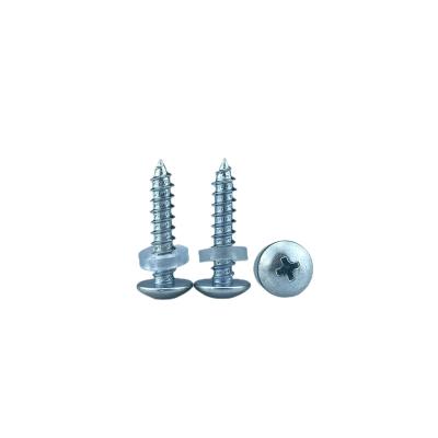 China Pan China Quality Fastener Supplier Hardware Tools Large Flat Head Combination Self Tapping Screw With Plastic Trim for sale