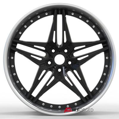 China Passanger 20 Popular Car Design 2 Piece 19 21 Inch Forged Wheels 5x112 5x114.3 5x120 With Deep Lip for sale