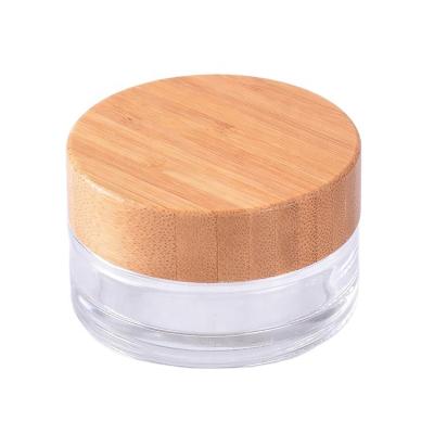 China 30g 40g 50g 100g 200g Cosmetic Body Cream Cosmetic Jar With Bamboo Lid Cosmetic Packaging Jar for sale