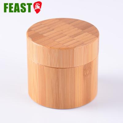 China Skin Care Custom 150G Cream Cosmetics Glass Jars For With Wooden Plastic Cosmetic 500G Jar With Bamboo Lid for sale