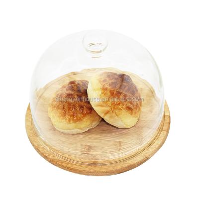 China China Hot Selling Large Cake Dome Glass Cover For Fruit/Sushi/Bread Glass Dome With Base for sale