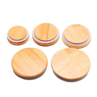 China Non-Refillable Eco-Friendly Bamboo Wooden Lid For Storage Glass Jar Stacked Bamboo Lid for sale