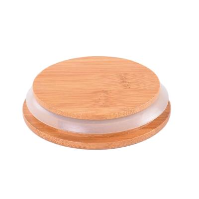 China Eco-friendly Custom Bamboo Lid Kitchen Tools Different Size Logo Lids Round Storage Jar Bamboo Lid for sale