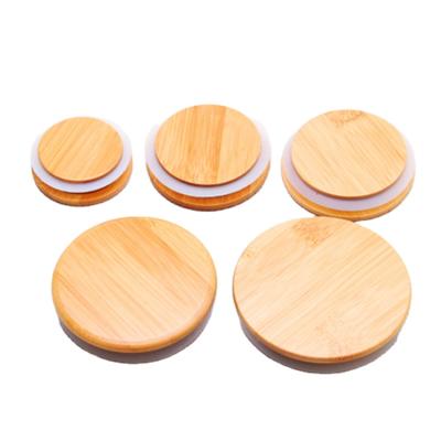 China Eco-friendly wholesale natural glass bamboo jar storage jar bamboo jar lid custom made glass lid for sale