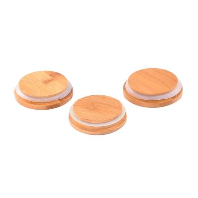 China Hot Sale Eco-friendly For With Silicone Ring Glass Storage Jar Wooden Lid Bamboo Cover for sale