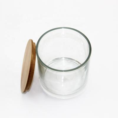 China Empty Heatable Wholesale Recycled Use With Lid Bamboo Candle Jars for sale