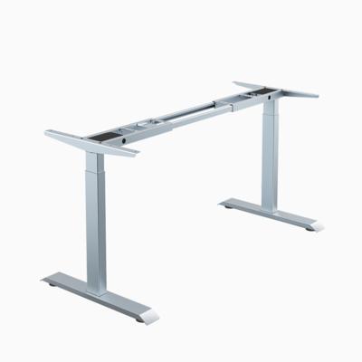 China Kimya Economic Two Motor Uplift Height Adjustable Study Table Sit Stand Electric Lifting Office White for sale