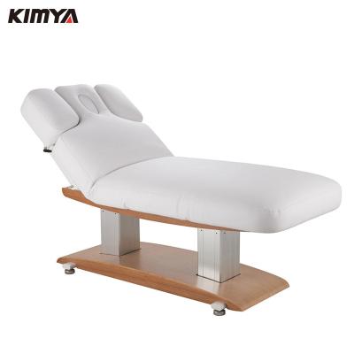 China Best Beauty Eyelash Spa Salon Kimya Adjustable Luxury Modern Treatment Facial Bed Modern Electric Cosmetic Wooden Base Massage Bed for sale