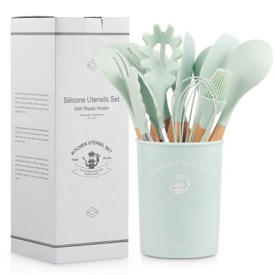 China Sustainable Silicone Cooking Tools Utensil Sets Spoon Cook Kitchen Utensils Silicone Spoon Utensil Sets Kids Silicon Cooking Tool Kit for sale