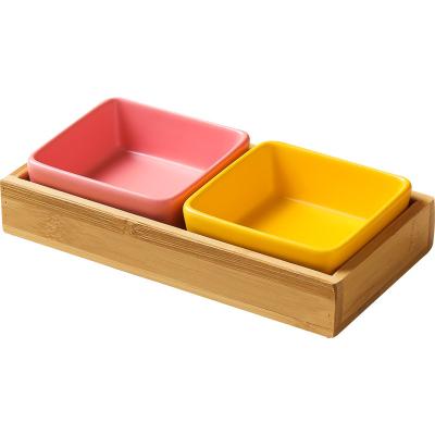 China Cat Bowls and Puppy Square Ceramic Bowl Shelf Ceramic Dish Automatic Pet Feeder Pet Supplies for sale