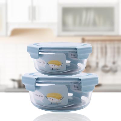 China 660ml Microwave Oven Bowl Glass Kitchenware Bento Lunch Box Food Storage Glass Food Containers for sale