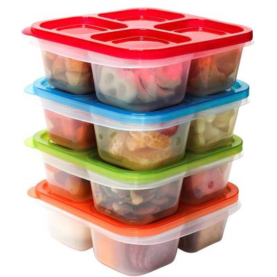 China 4 Compartments Disposable Microwave Lunch Plastic Containers Food Safe Takeaway Containers Microwavable for sale