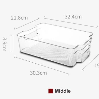 China Wholesale Viable High Quality Plastic Organizer Food Container Storage Box Refrigerator Fridge Bins for sale