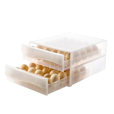 China Modern Multilayer Type Plastic Egg Storage Box Egg Organizer 60 Grid Egg Holder Drawer Refrigerator for sale