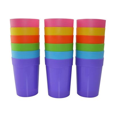 China 18pcs Single Wall Cup BPA Free Cut-Resistant Reusable Plastic Tumblers Stadium Custom Personalized Cup for sale