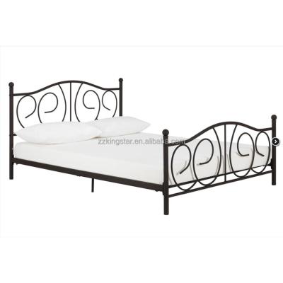 China Wholesale Simple Metal Single Bed Wrought Iron Double Bed European Style for sale