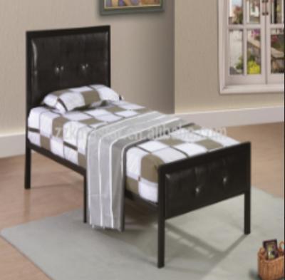 China Simple Designs Modern Metal Bed PU Single Bed With PU Headboard And Footboards for sale