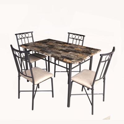 China Simple Popular Marble Table Top Dining Set Dining Table Set for sale