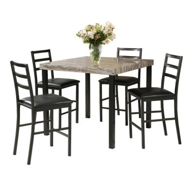 China Simple Dining Room Furniture Marble Table Top Metal Dining Set for sale