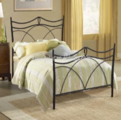 China Simple Antique Bed Designs Queen Size Bed Frame With Iron Headboard And Footboard for sale