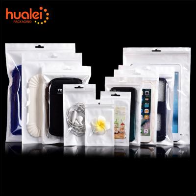 China Hot Selling High Quality Recyclable Small Transparent White Zipper Bag Plastic USB Ziplock Bag For Data Cable for sale