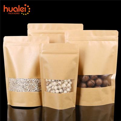 China Factory Wholesale Food Grade Recyclable Standing Up Printed Custom Tea Food Zip Lock Kraft Paper Bag for sale