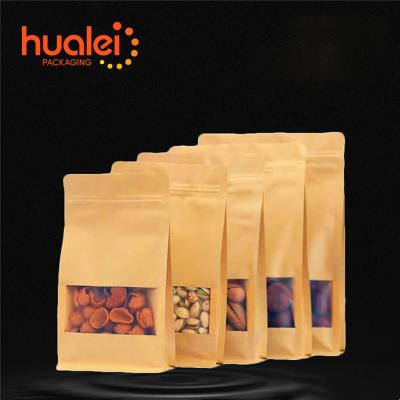 China Recyclable Moisture-Proof Clear Window Paper Packaging Bag Recyclable Ziplock Bag Food Packaging Paper Ziplock Bag for sale