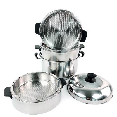 China Metal Top Selling 4 Layers Steamer Multi Function Stainless Steel Pot Steamer Pot for sale