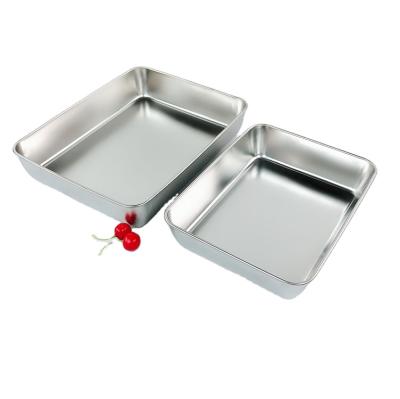 China Eco-Freindly Rectangular Stainless Steel Plate Food Tray Hotel Hot-Selling Tray for sale