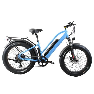 China Aluminum Alloy Vintage Style 500w Rear Motor Step Through Fat Tire Electric Bike With Comfortable Riding for sale