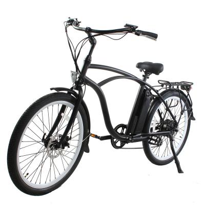 China Aluminum Alloy 500 Watt 1000 Watt Hub Rear Drive Motorized Electric Sand Bike Beach Cruiser for sale