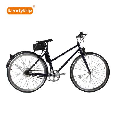 China Simple Design 700C Aluminum Alloy City Fixed Gear Electric Bicycle Bike Vintage / Bicicleta Electrica for sale