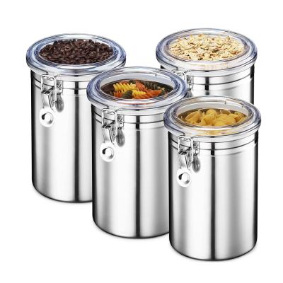 China Freshness Preservation Stainless Steel Canister Set Food Canister Set Candy Coffee Bean Storage Box for sale