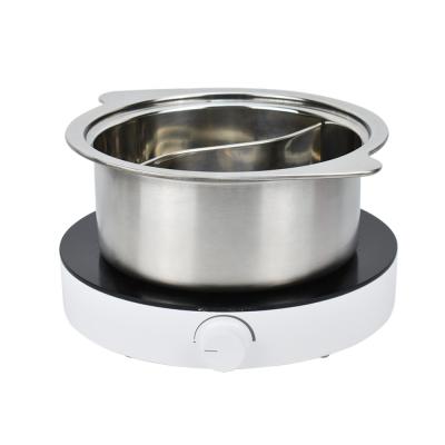 China Stocked Cookware Stainless Steel Two-Flavor Hot Pot With Divider Soup Pot With Glass Lid for sale