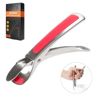 China Viable Wholesale Kitchen Tongs 304 Stainless Steel Bowl Clip Tong Clips Tongs for sale