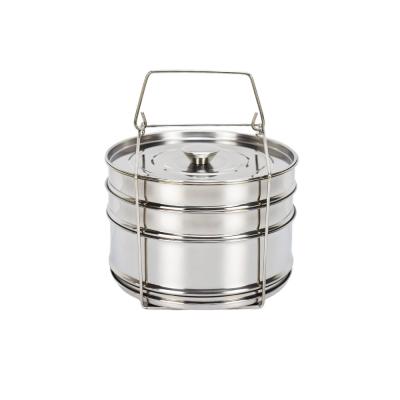 China Sustainable Instan Pot Accessory Baking 3 Tier Stainless Steel Container For Pot Steamer Insert Pans for sale