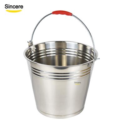 China Sustainable Wholesale Cheap Metal Bucket Stainless Steel Water Bucket With Handle for sale