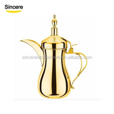 China Durable Arabic Stainless Steel Tea Kettle Coffee Pot Dallah 2.0L for sale